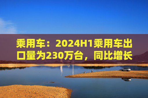 乘用车：2024H1乘用车出口量为230万台，同比增长30%，预计全年出口量在500万台左右