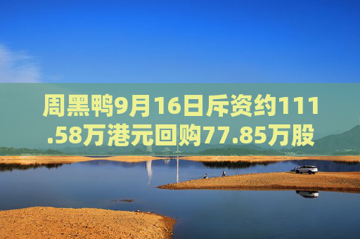 周黑鸭9月16日斥资约111.58万港元回购77.85万股